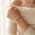 18K Rose Gold Diamond Stretch You & Me Bangle