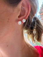 2 CTS Lab Diamond Stud Earrings set in 14K White Gold