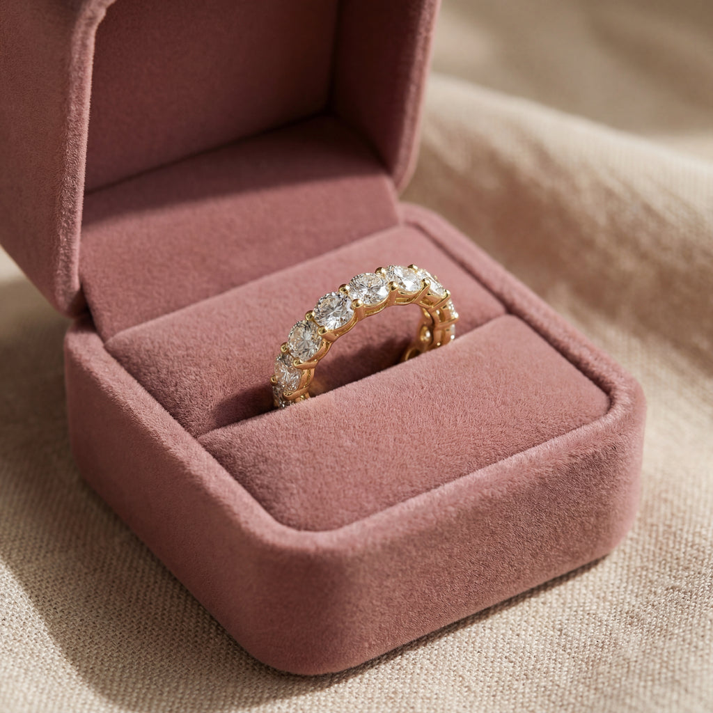 Round Brilliant-Cut Lab Diamond Eternity Ring in 14K Yellow Gold