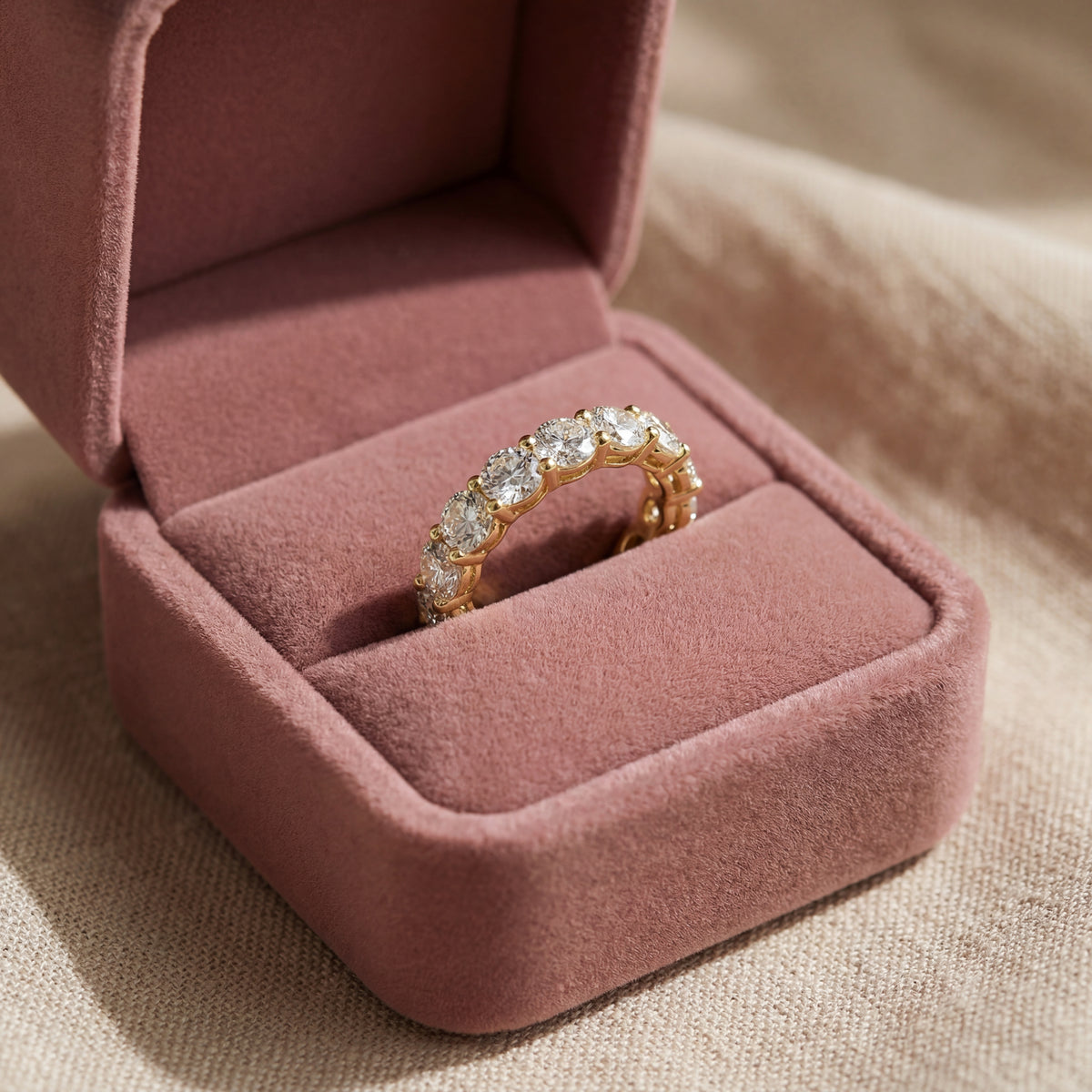 Round Brilliant-Cut Lab Diamond Eternity Ring in 14K Yellow Gold