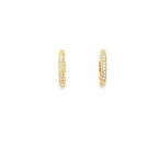 18K Rose Gold Triple-Row Diamond Yellow Gold Hoop Earrings