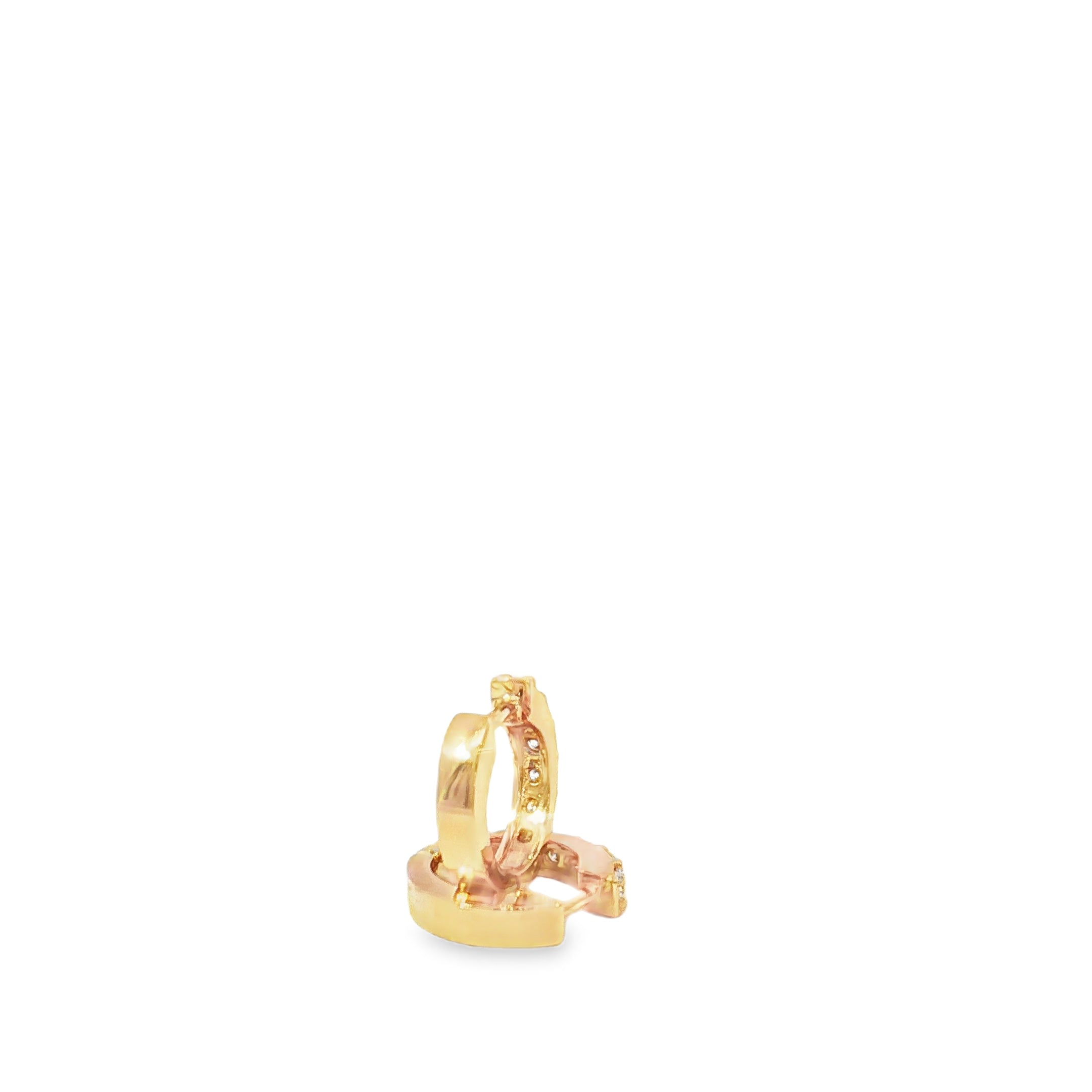 Round Diamond 18K Rose Gold Hoop Earrings
