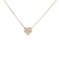 Heart-Shaped Diamond Cluster Pendant in Rose Gold