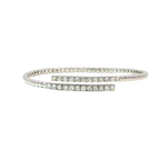 18K White Diamond Stretch You & Me Bangle