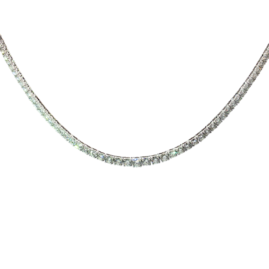 Round Diamond Tennis Necklace