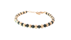Faceted Black Diamonds and 18K Rose Gold Beaded Bracelet