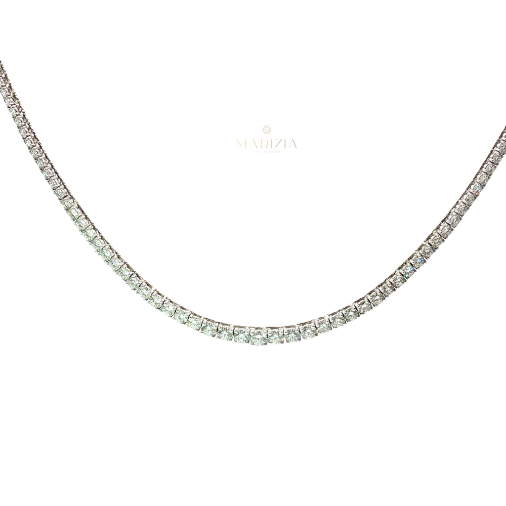 Gradual 18K White Gold Diamond Tennis Necklace