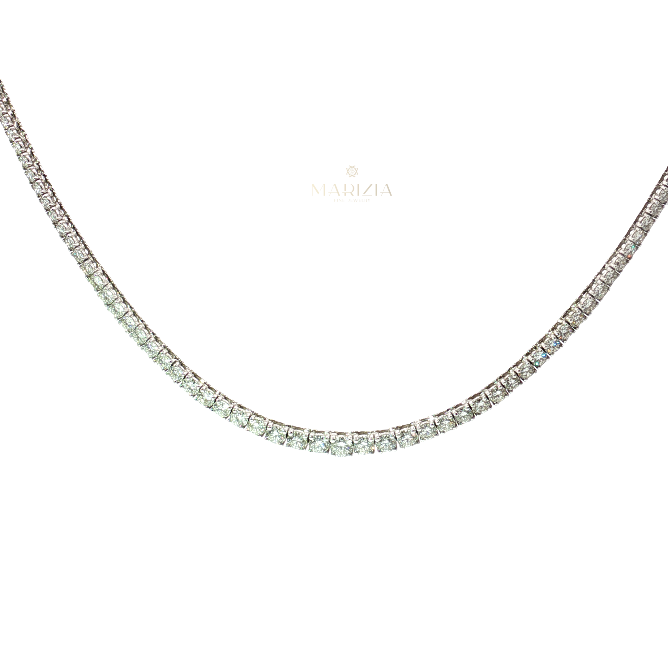 Gradual 18K White Gold Diamond Tennis Necklace