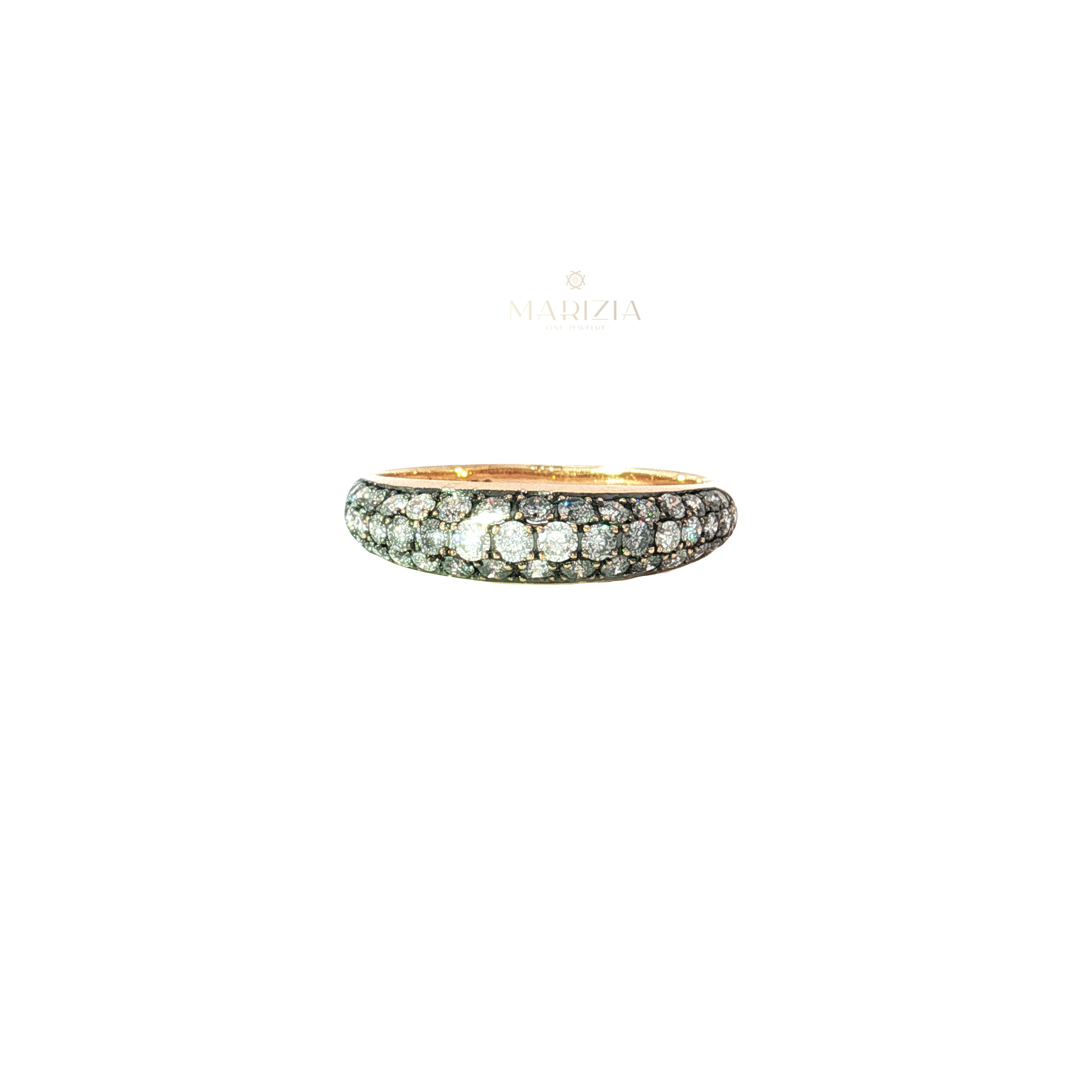 Rose Gold Diamond Pavé Dome Band Ring