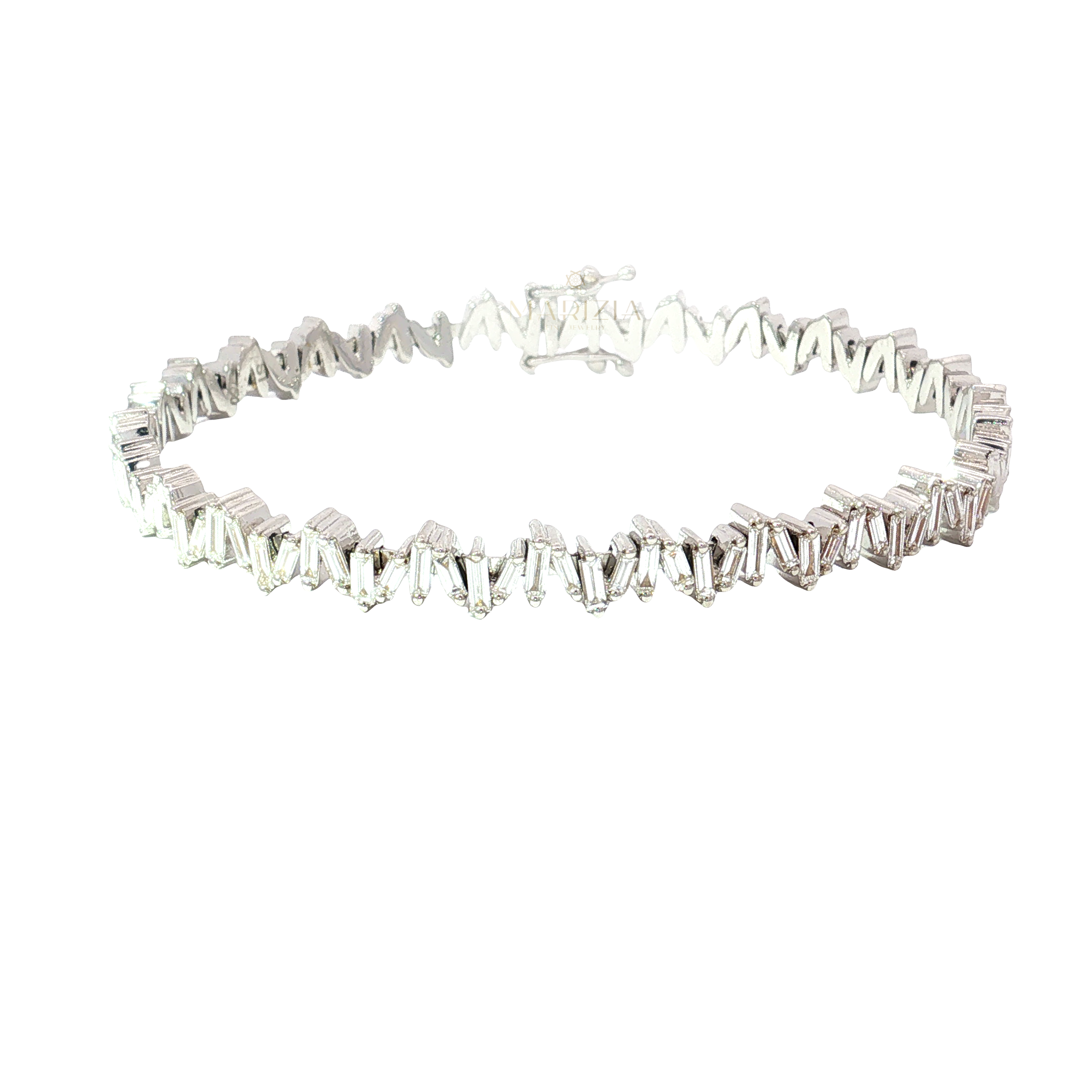 Geometric Diamond Tennis Bracelet in 18K White Gold