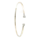 Diamond Open Cuff Bangle in 18K White Gold