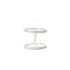 White Gold Open Double Band Marquise Diamond Ring