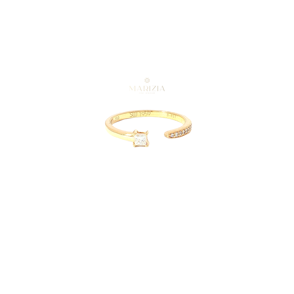 Yellow Gold Open Diamond Stackable Ring