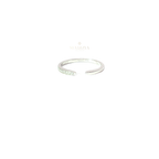 White Gold Open Band Ring with Pavé Accents