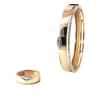 18K Rose Gold Diamond Bangle with Marquise Pavé Accent