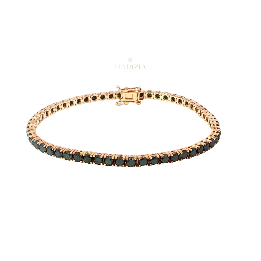 18K Rose Gold Fancy Dark Black Diamond Tennis Bracelet