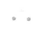 18K White Gold Diamond Cluster Stud Earrings