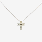 Diamond Cross Pendant Necklace in 18K White Gold