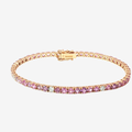 Light Pink Sapphire Tennis Bracelet in 18K Rose Gold