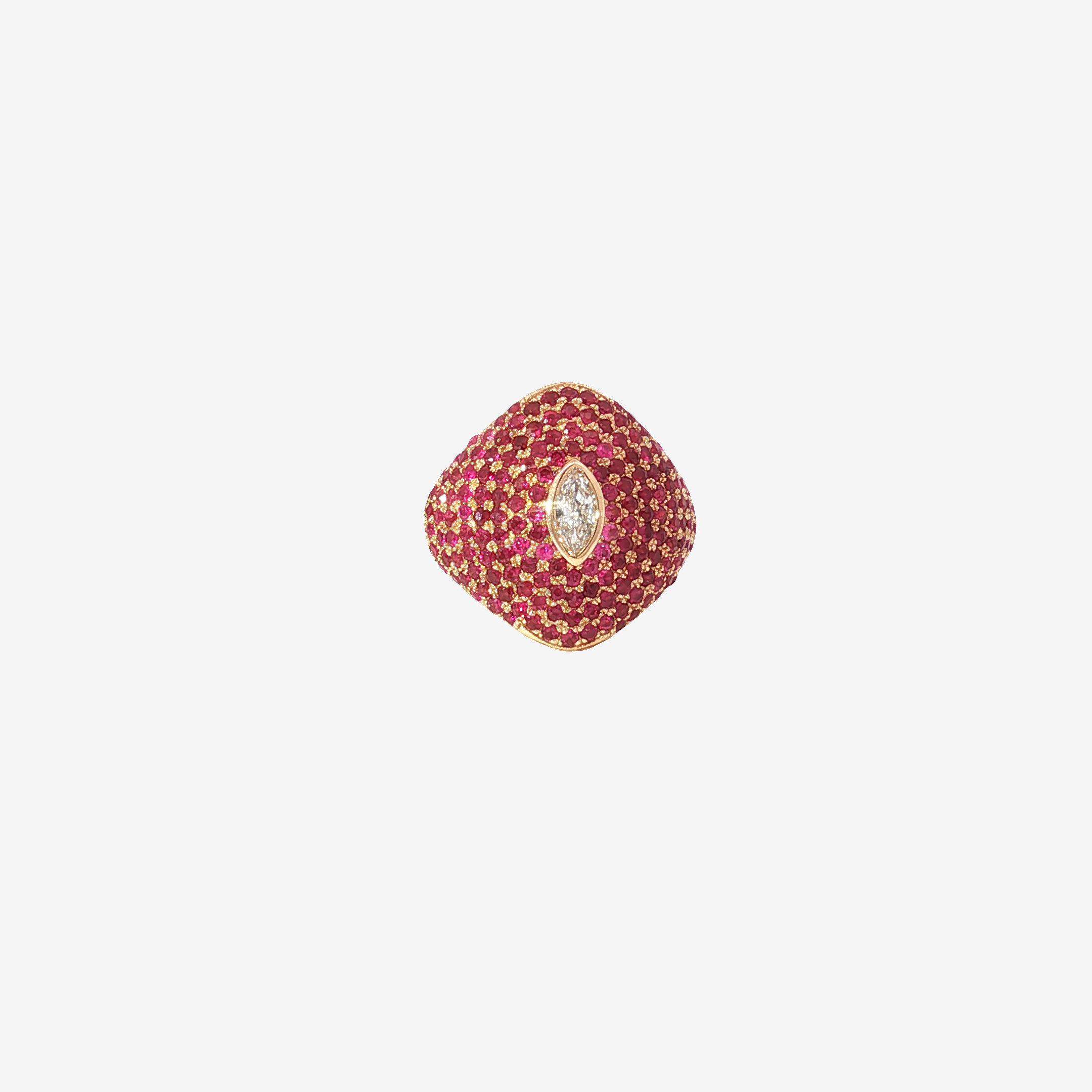 Ruby Pinky Ring in Rose Gold