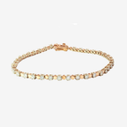 18K Rose Gold Diamond Alternating Link Tennis Bracelet