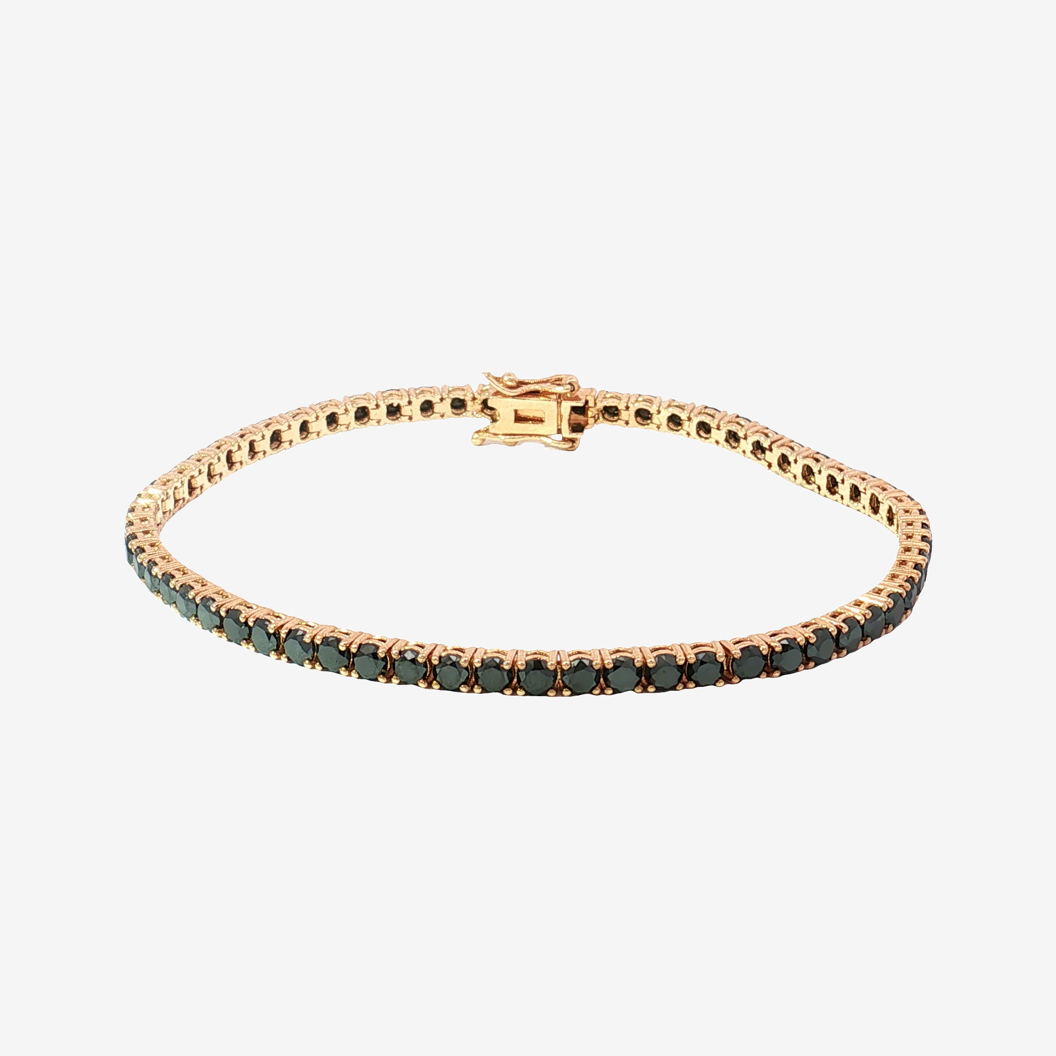 Fancy Dark Black Diamond Tennis Bracelet in 18K Rose Gold