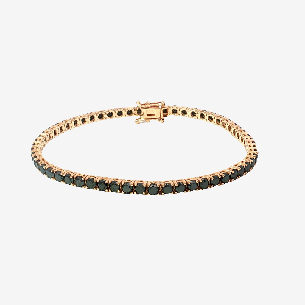 18K Rose Gold Fancy Dark Black Diamond Tennis Bracelet