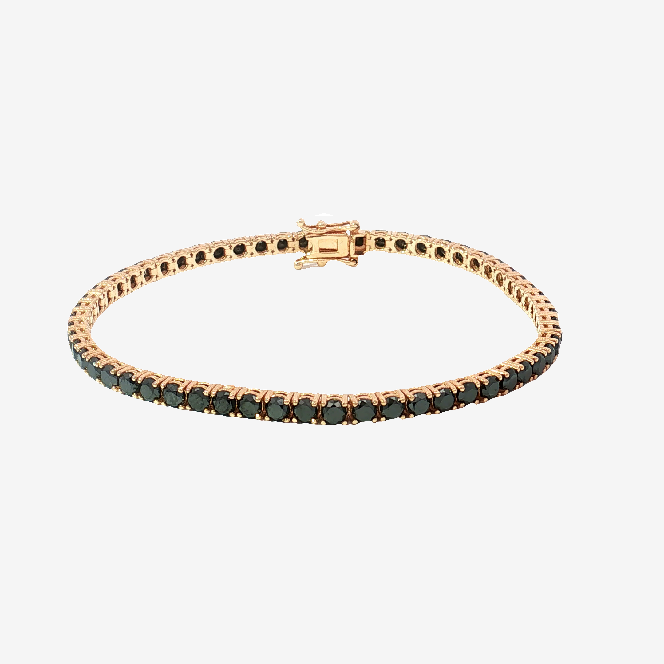 18K Rose Gold Fancy Dark Black Diamond Tennis Bracelet
