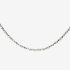 Alternating Diamond and Bead Necklace in White Gold