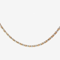 Alternating Diamond and 18K Rose Gold Bead Tennis Necklace