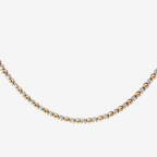 Alternating Diamond and 18K Rose Gold Bead Tennis Necklace
