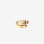 Rose Gold Diamond Pavé Bypass Snake Ring