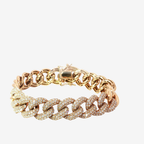 Diamond Pavé 18K Rose Gold Cuban Link Bracelet