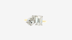 Toi Et Moi Pear and Emerald Cut Lab Diamond Ring in 14K Yellow Gold