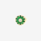 Emerald and Diamond Flower Ring