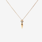 18K Rose Gold Diamond and Pointed Drop Pendant Necklace