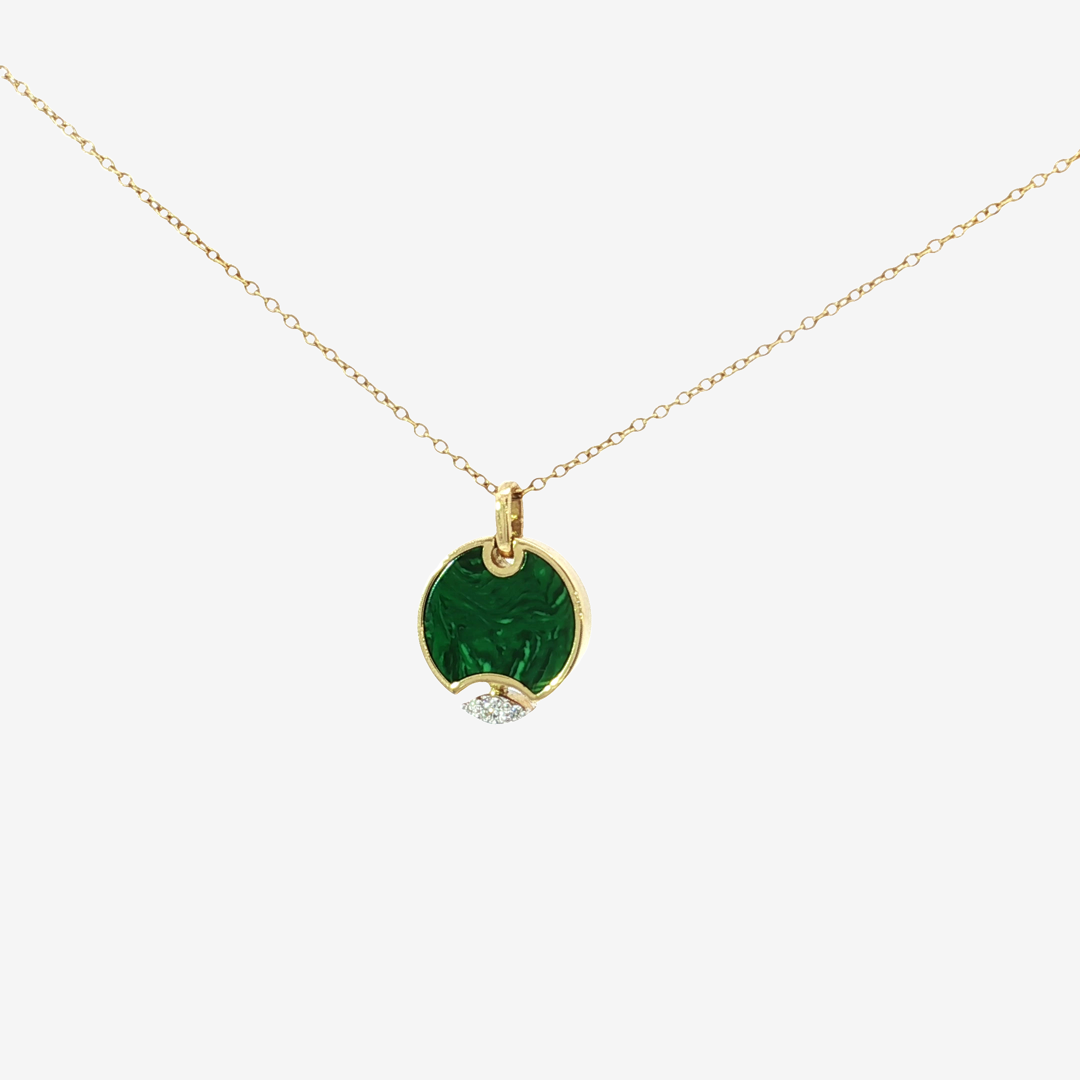 18K Reversible Malachite and Diamond Necklace
