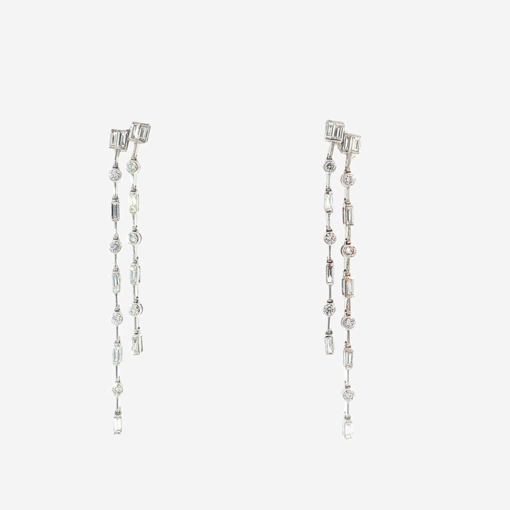 18K Diamond Dangle Earrings