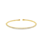 Round Brilliant-Cut Diamond Tennis Bangle in 18K Yellow Gold