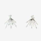 Marquise Diamond Radial Fan Dangle Earrings in White Gold