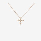 18K Rose Gold Cross Necklace