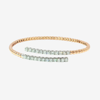 18K Rose Gold Diamond Stretch You & Me Bangle