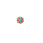 Yellow Gold Floral Turquoise Cocktail Ring