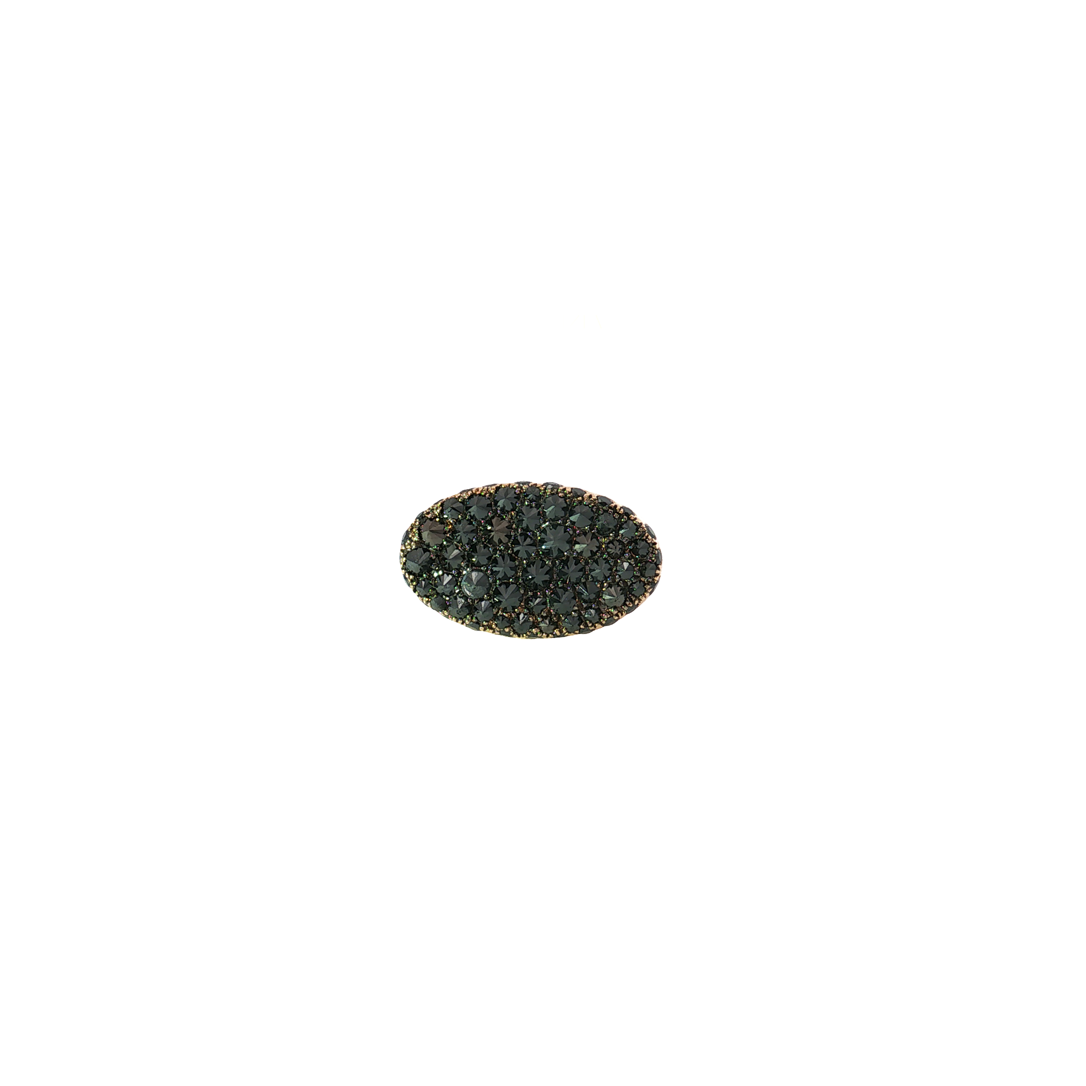 18K Rose Gold Oval Black Diamond Upside Down Pinky Ring