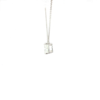 5 CT Lab Diamond Cushion Solitaire Pendant Necklace in 14K White Gold