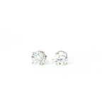 3 CTS Round Lab Diamond Stud Earrings in 14K White Gold