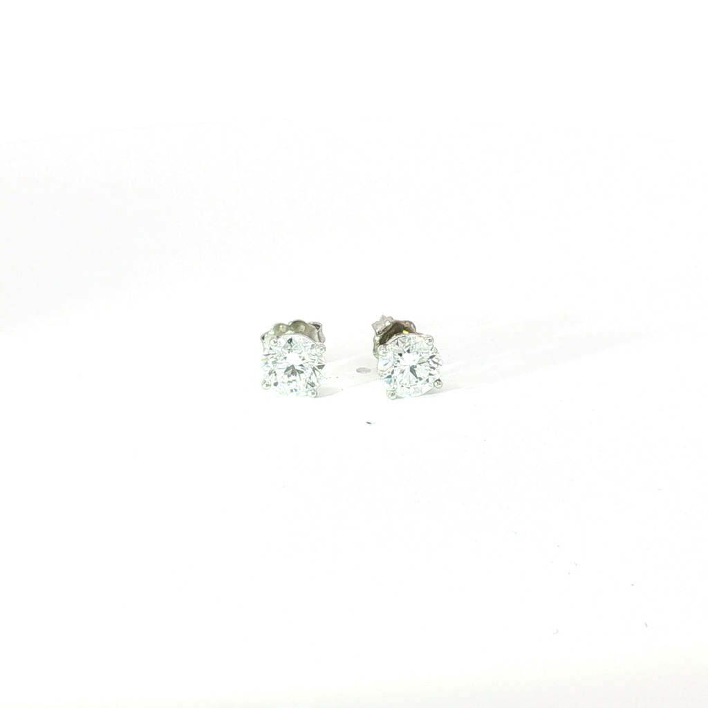 2 CTS Lab Diamond Stud Earrings set in 14K White Gold