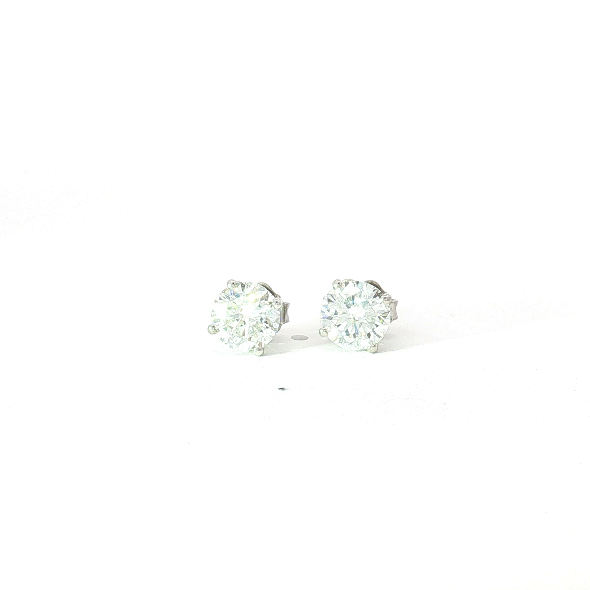 1.5 CTS Classic Round Lab Diamond Stud Earrings in 14K White Gold