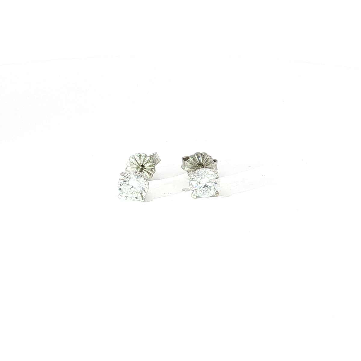 1 CTS Classic Round Lab Diamond Stud Earrings in 14K White Gold