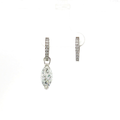 Interchangeable Marquise Lab Diamond Drop Earrings in 14K White Gold